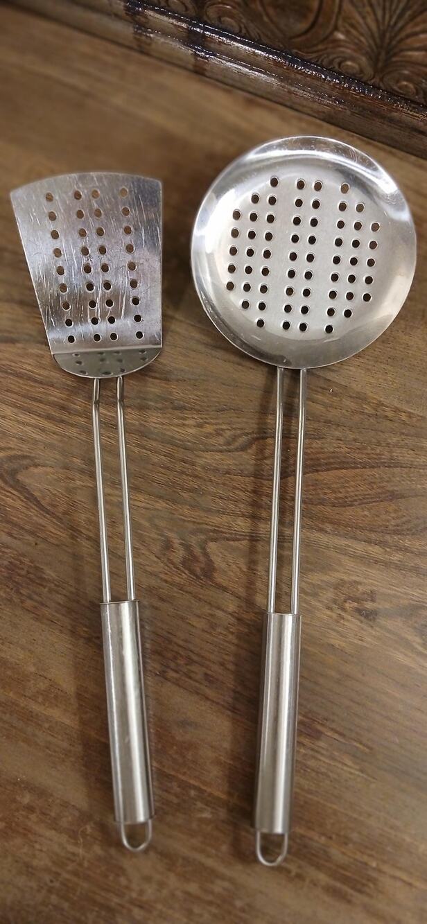 Stainless Steel Spatula and Skimmer 14 inches Set of Two